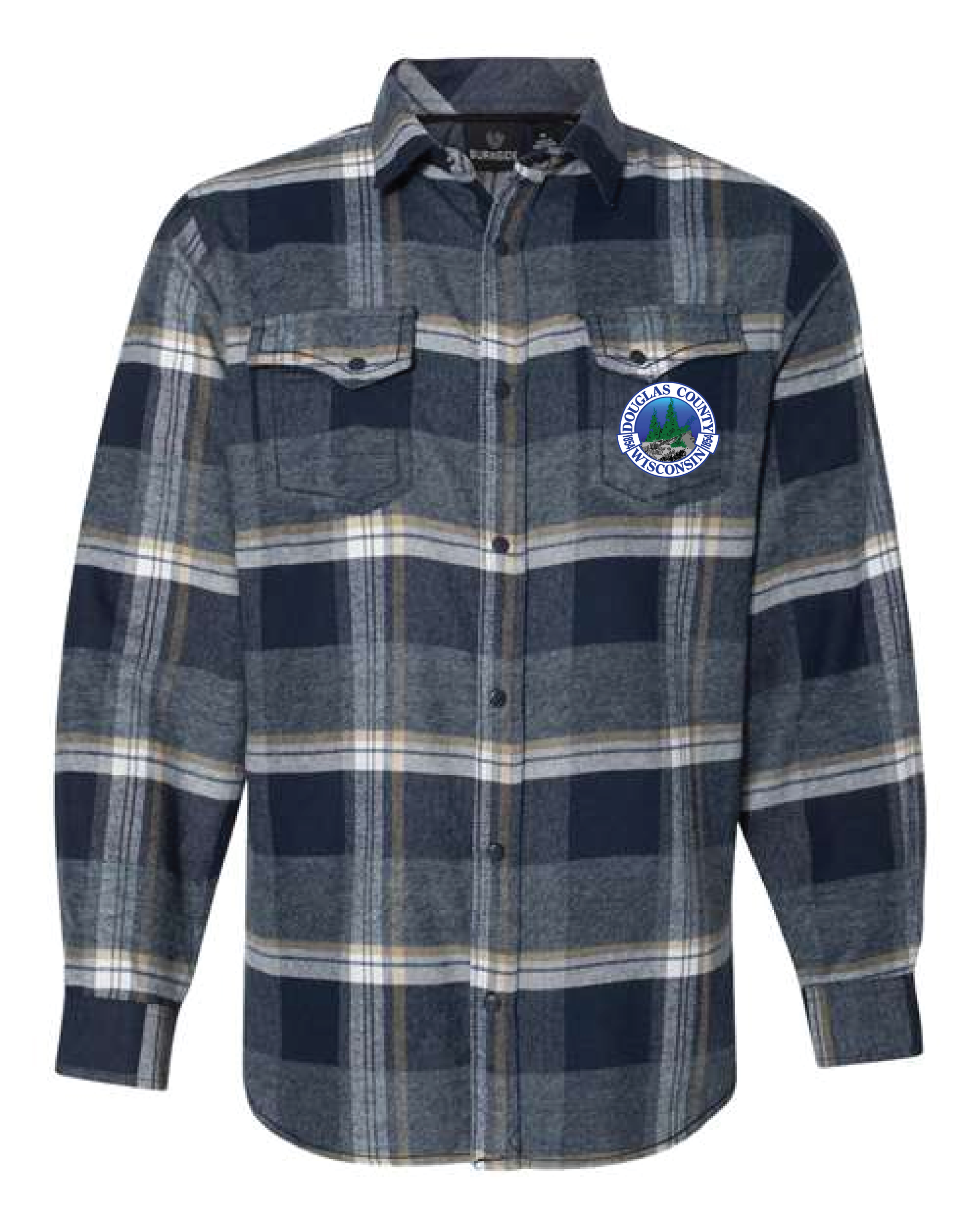 DC-8219 Men's Snap Front Plaid Flannel Shirt
