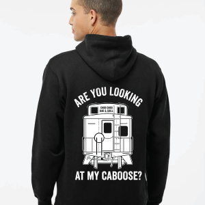 Lookin' at my caboose Premium Hooded Sweatshirt - Image 10