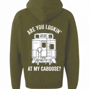 Lookin at my caboose sports laceup hooded sweatshirt