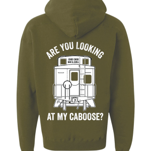 Lookin at my caboose sports laceup hooded sweatshirt