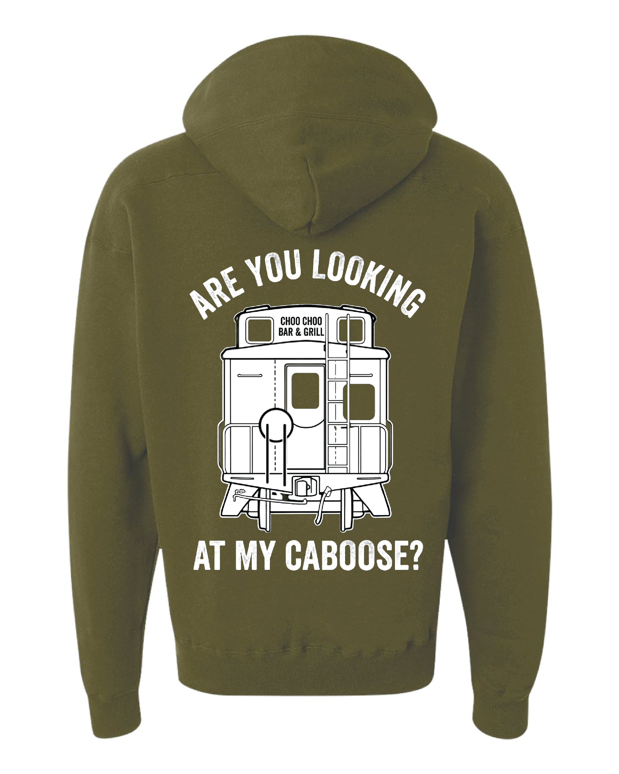 Lookin at my caboose sports laceup hooded sweatshirt