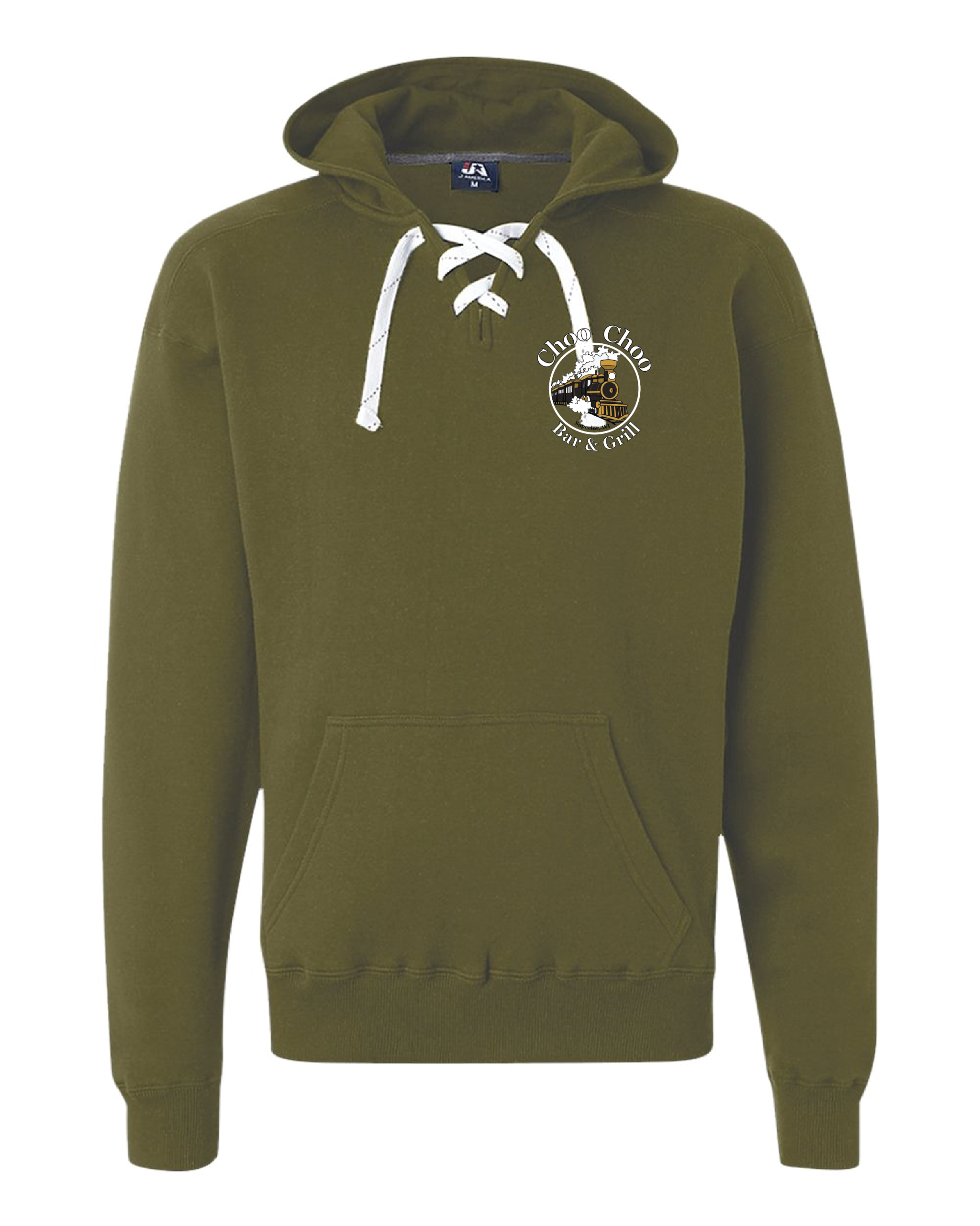 Lookin at my caboose sports laceup hooded sweatshirt