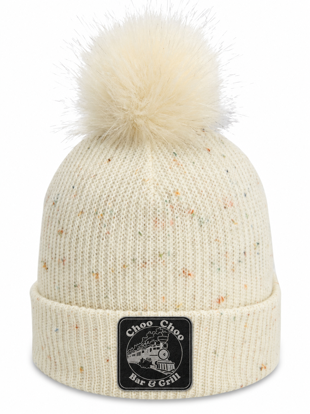 Womens Pom Cuffed Beanie 6014 - Image 2
