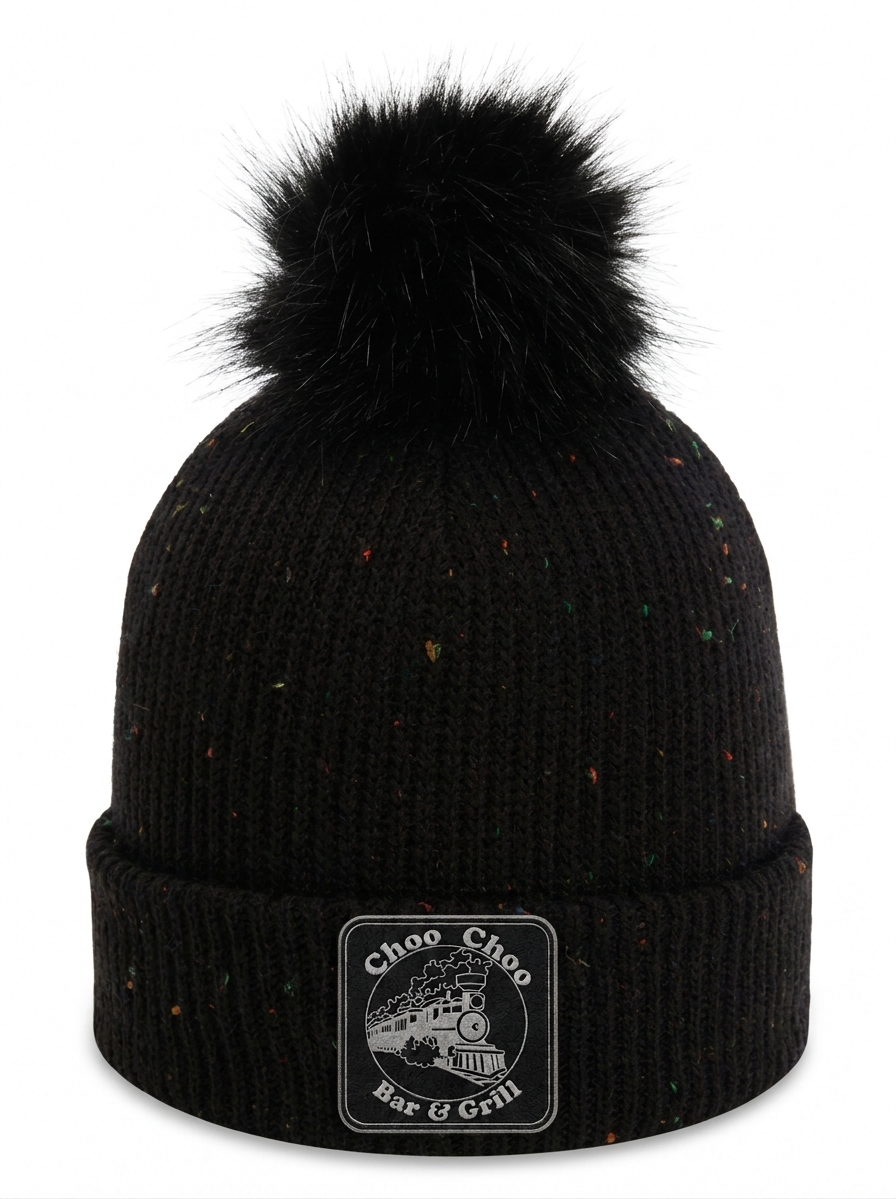 Womens Pom Cuffed Beanie 6014 - Image 1